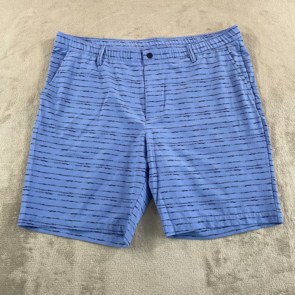 ADIDAS Golf Textured 9-Inch Golf Shorts Men 40 Blue Performance Stretch NWOT